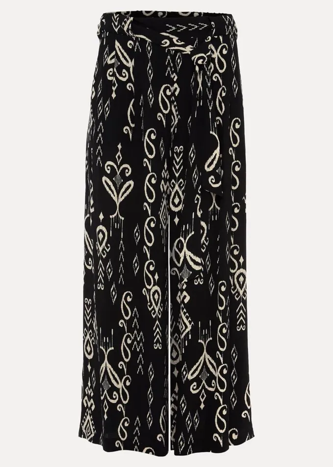 Phase Eight Malaya Ikat Printed Culotte Blackivory Women Trousers
