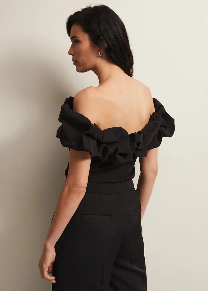 Phase Eight Mallorary Off The Shoulder Top Black Women Shirts and Blouses