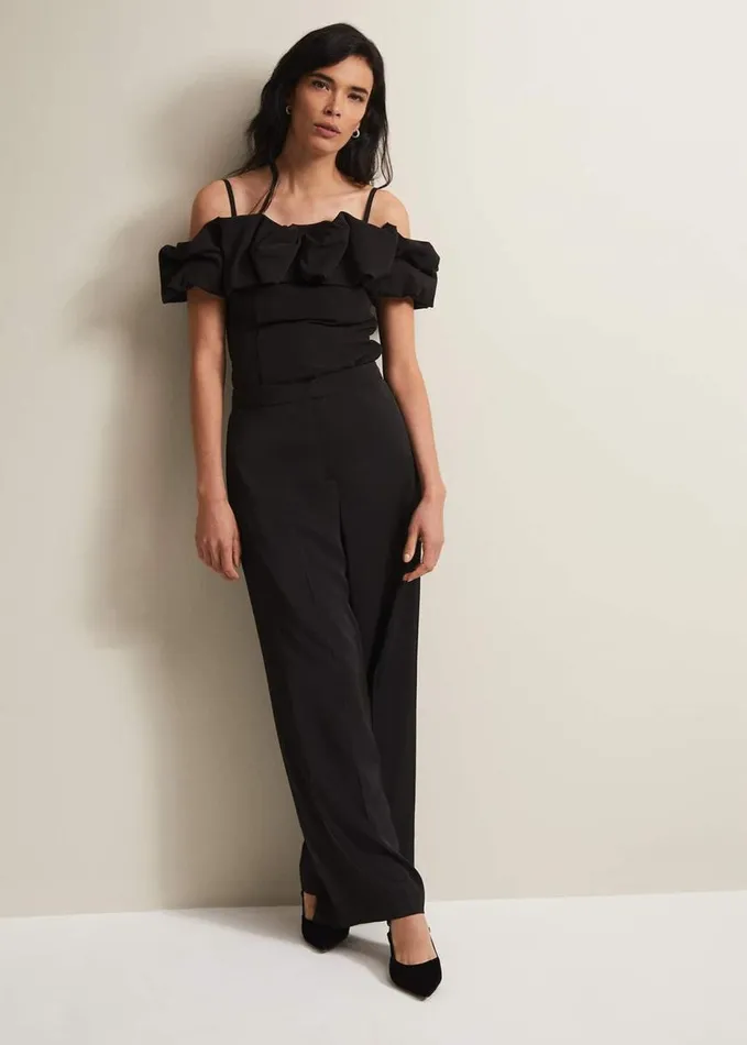 Phase Eight Mallorary Off The Shoulder Top Black Women Shirts and Blouses