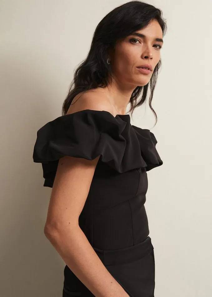 Phase Eight Mallorary Off The Shoulder Top Black Women Shirts and Blouses