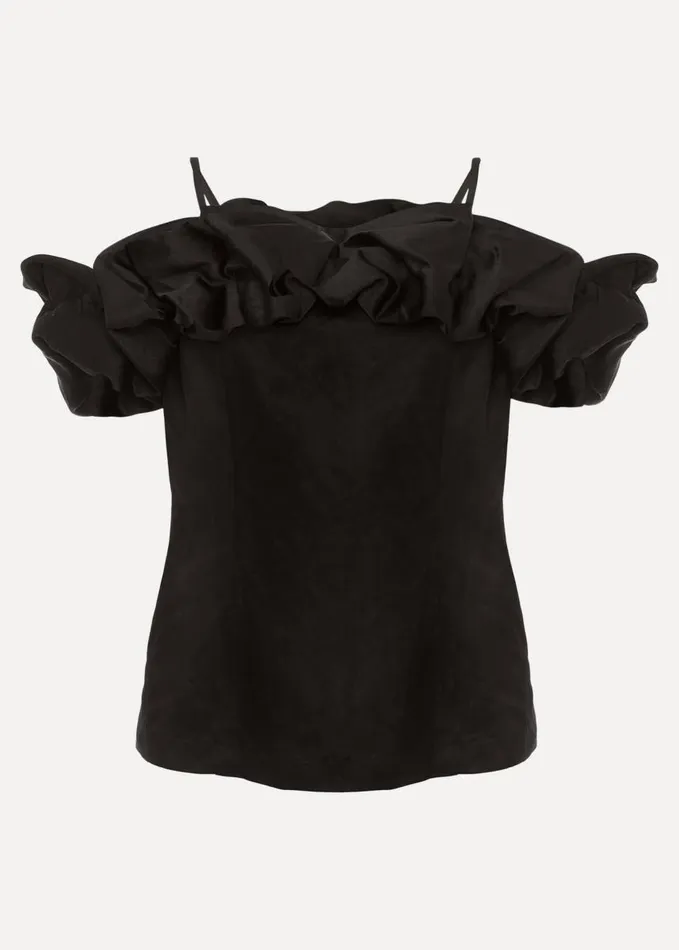 Phase Eight Mallorary Off The Shoulder Top Black Women Shirts and Blouses
