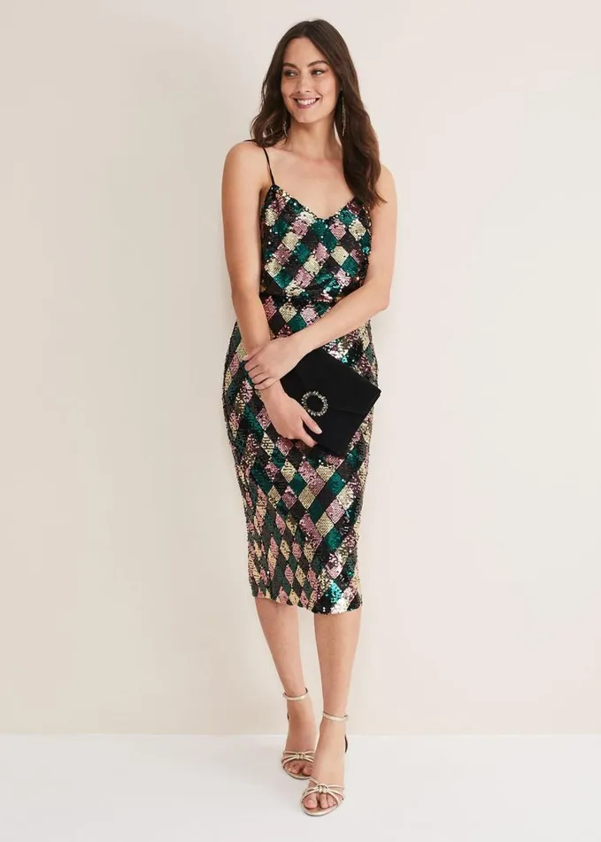 Phase Eight Mari Diamond Sequin Camisole CoOrd Multicoloured Women Shirts and Blouses
