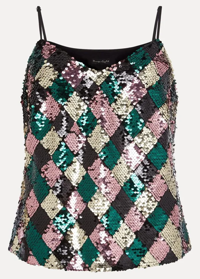Phase Eight Mari Diamond Sequin Camisole CoOrd Multicoloured Women Shirts and Blouses