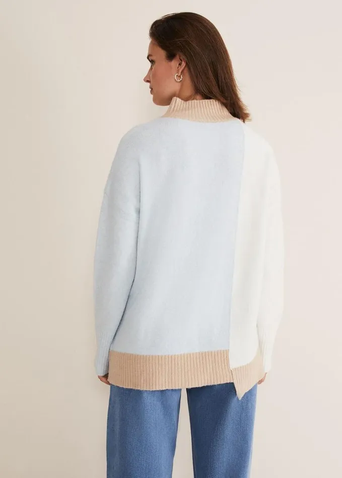 Phase Eight Mariella Cosy Asymmetric Jumper Ice Blue Women Knitwear