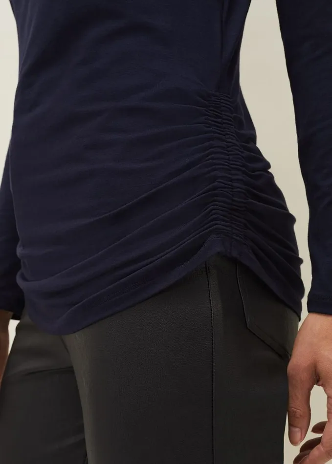 Phase Eight Massy Cowl Neck Top Navy Women Tops and TShirts