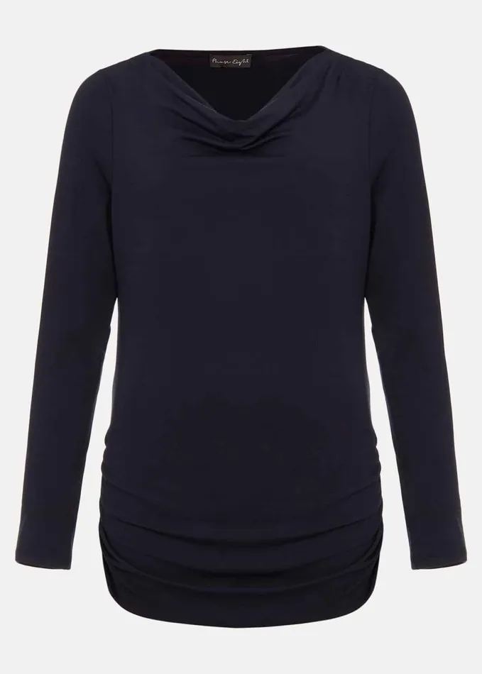 Phase Eight Massy Cowl Neck Top Navy Women Tops and TShirts