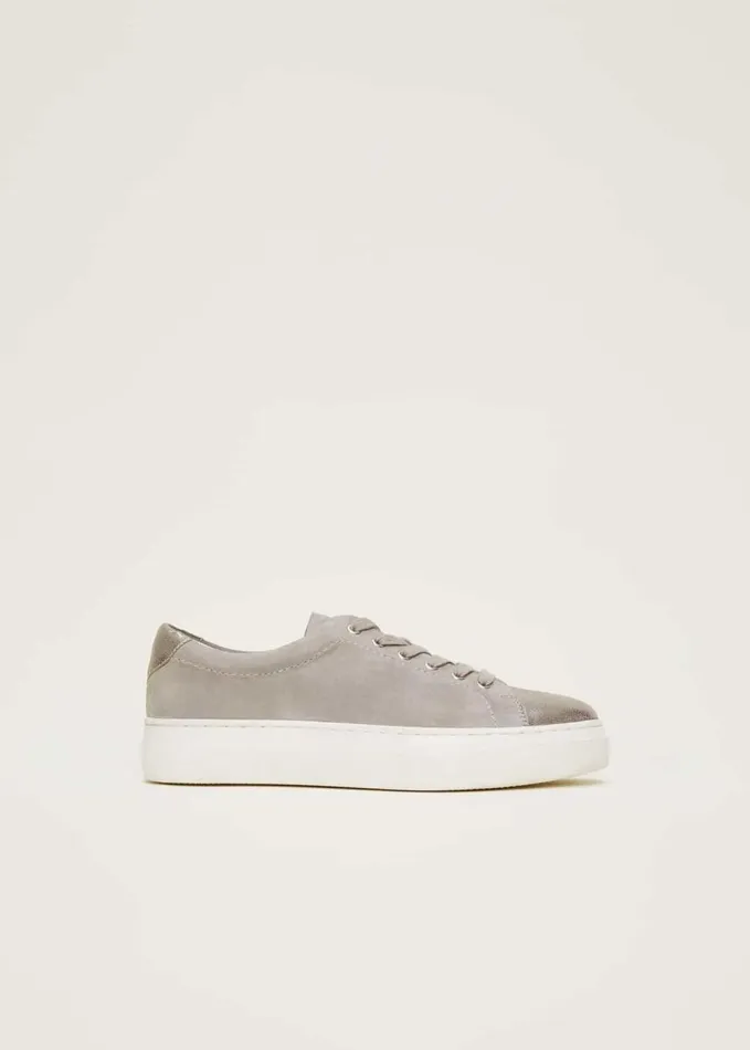 Phase Eight Metallic Trainer Grey Women Flats