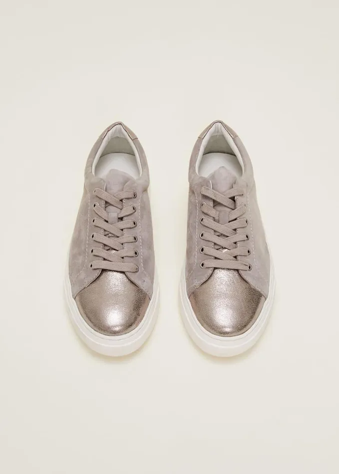Phase Eight Metallic Trainer Grey Women Flats