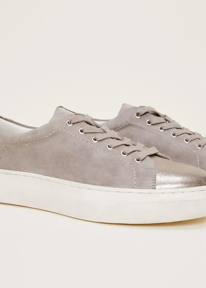 Phase Eight Metallic Trainer Grey Women Flats