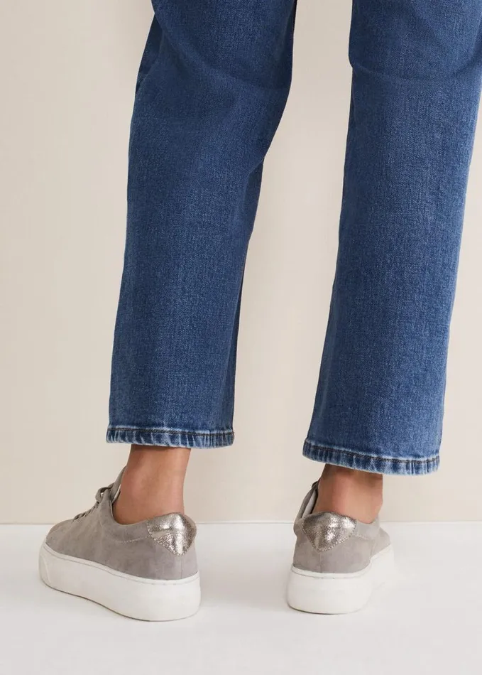 Phase Eight Metallic Trainer Grey Women Flats