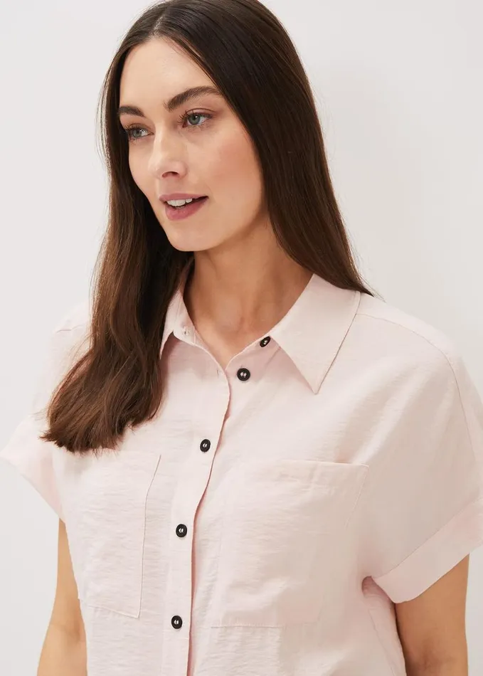 Phase Eight Mia Short Sleeve Shirt Pale Pink Women Shirts and Blouses
