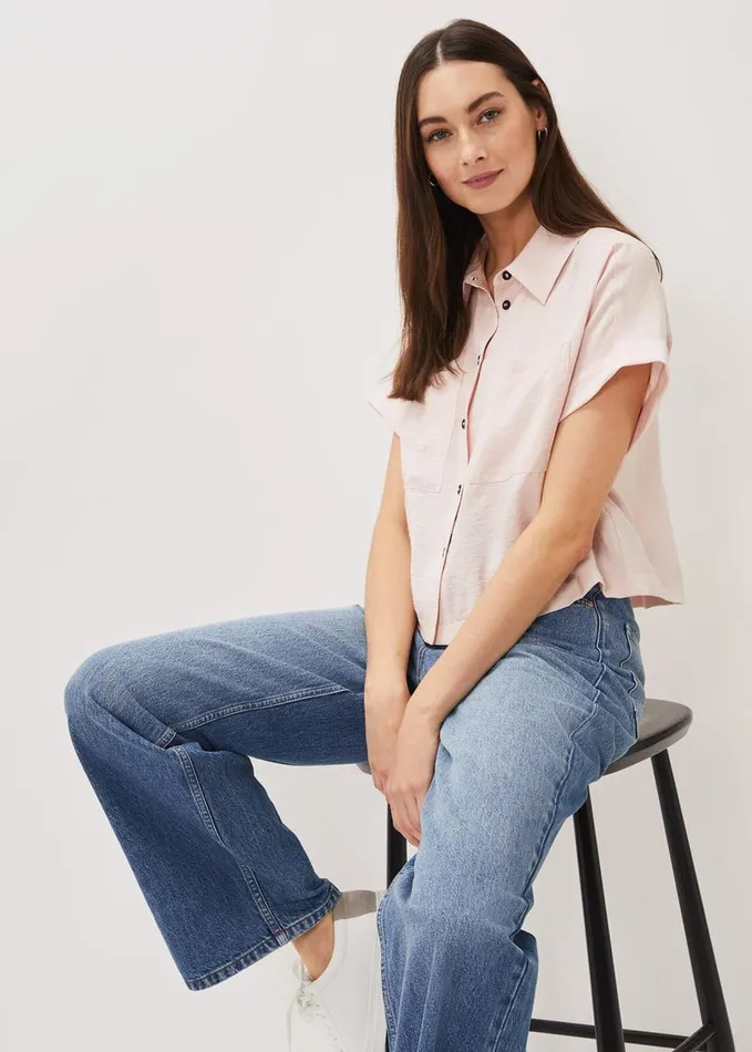 Phase Eight Mia Short Sleeve Shirt Pale Pink Women Shirts and Blouses