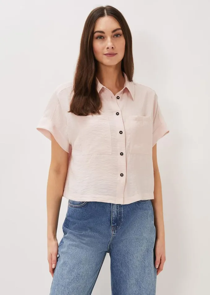 Phase Eight Mia Short Sleeve Shirt Pale Pink Women Shirts and Blouses