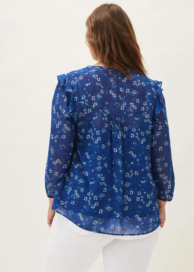 Phase Eight Micaela Printed Top Blue Multi Women Shirts and Blouses
