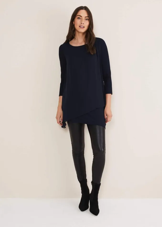 Phase Eight Mika Longline Top Midnight Women Tops and TShirts