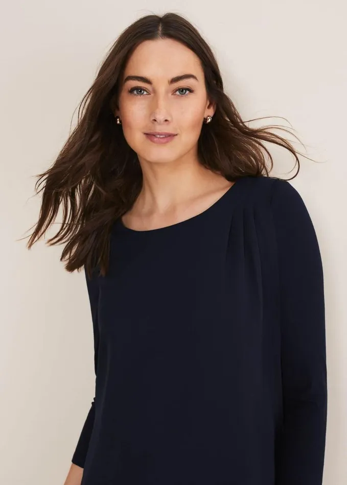 Phase Eight Mika Longline Top Midnight Women Tops and TShirts