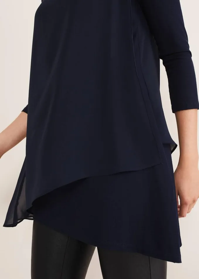 Phase Eight Mika Longline Top Midnight Women Tops and TShirts