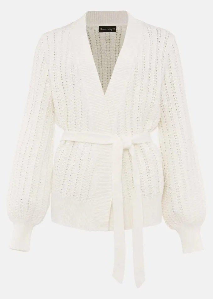 Phase Eight Monica Wrap Cardigan White Women Knitwear