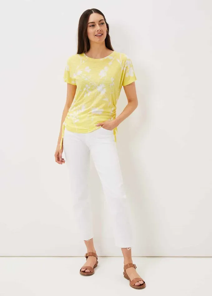 Phase Eight Nathalia Ditsy Print Top Yellowwhite Women Tops and TShirts