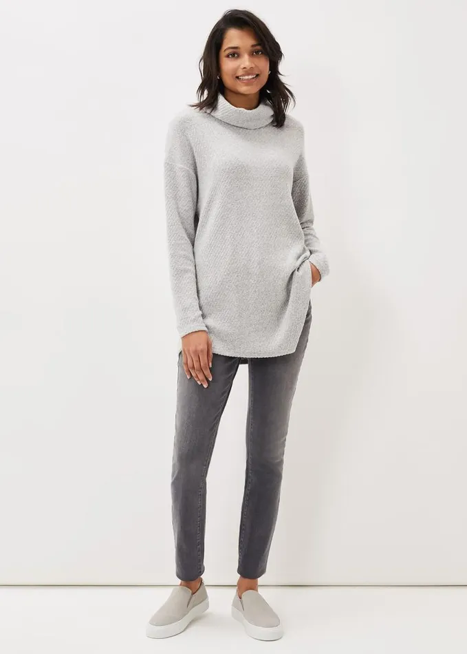 Phase Eight Nico Asymmetric Textured Jersey Top Grey Women Tops and TShirts