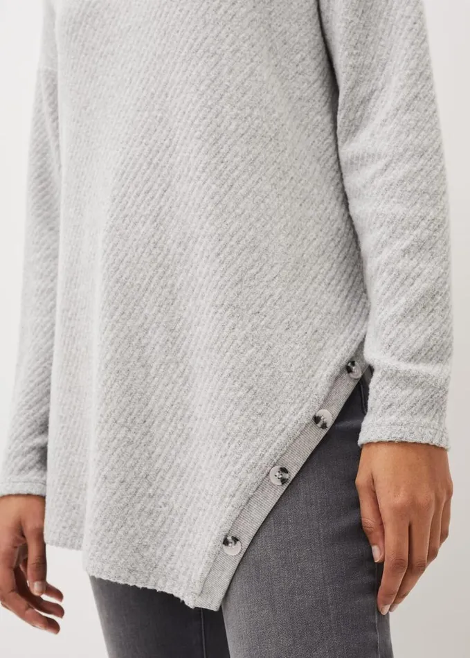 Phase Eight Nico Asymmetric Textured Jersey Top Grey Women Tops and TShirts