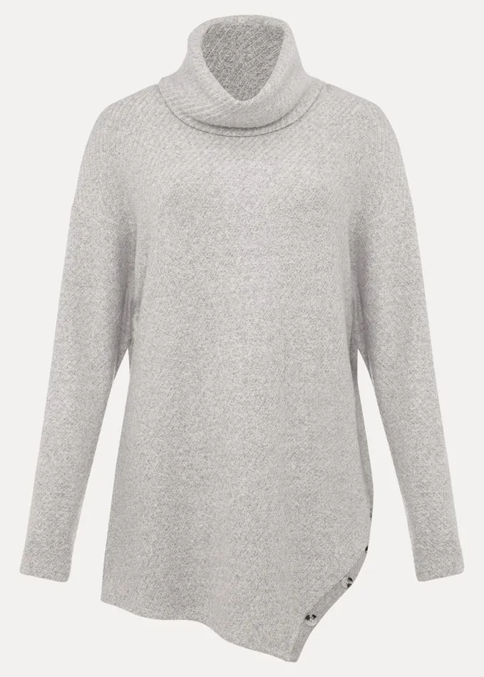 Phase Eight Nico Asymmetric Textured Jersey Top Grey Women Tops and TShirts