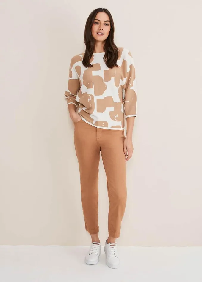 Phase Eight Nixie Contour Spot Jumper Brown Women Knitwear