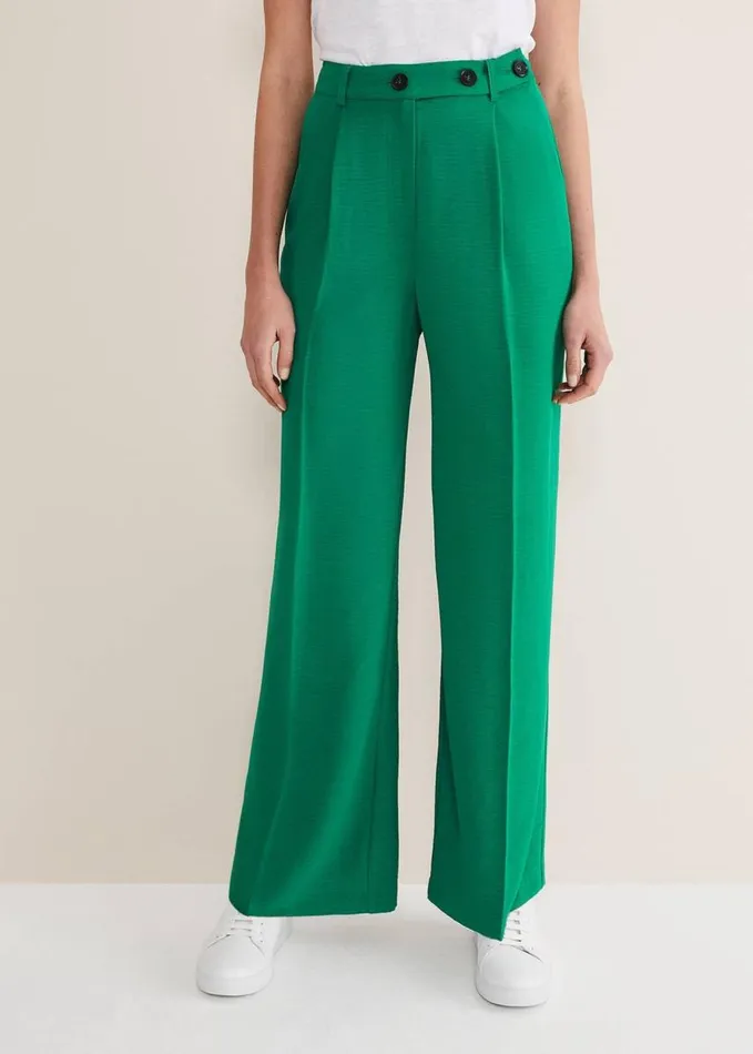 Phase Eight Opal Wide Leg Trousers Green Women Trousers
