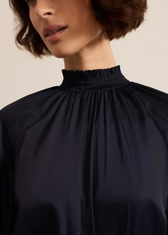 Phase Eight Ornella Navy Satin Dress Navy Women Dresses
