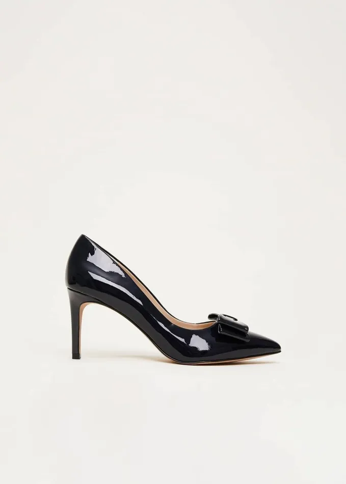 Phase Eight Patent Bow Court Shoe Navy Women Occasion Shoes