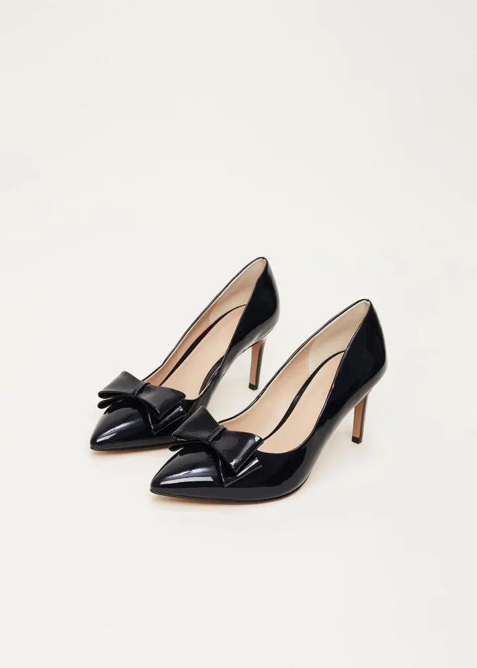 Phase Eight Patent Bow Court Shoe Navy Women Occasion Shoes