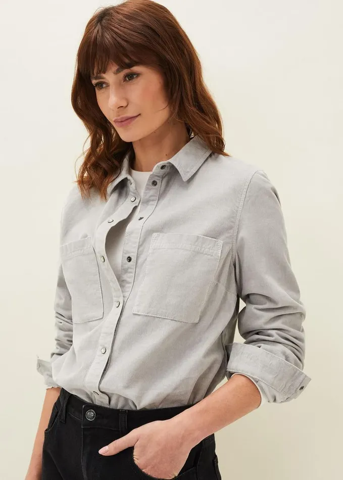 Phase Eight Peggie Corduroy Oversized Shirt Mint Women Shirts and Blouses