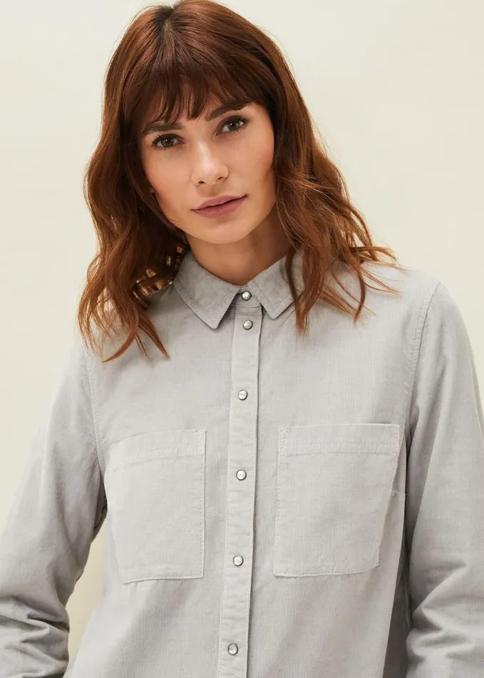 Phase Eight Peggie Corduroy Oversized Shirt Mint Women Shirts and Blouses