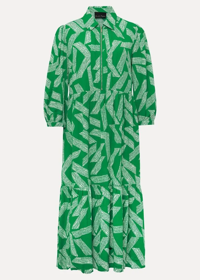 Phase Eight Penele Abstract Midi Dress Green Women Dresses