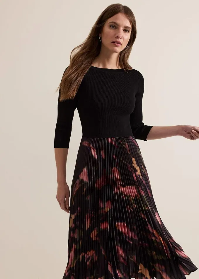 Phase Eight Petite Rhea Woven Hem Abstract Dress Multicoloured Women Dresses