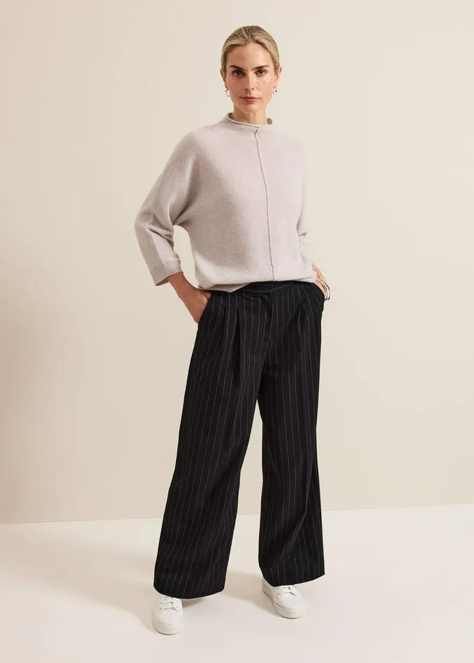 Phase Eight Pia Pinstripe Wide Leg Trousers Navy Women Trousers