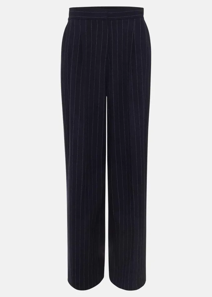Phase Eight Pia Pinstripe Wide Leg Trousers Navy Women Trousers