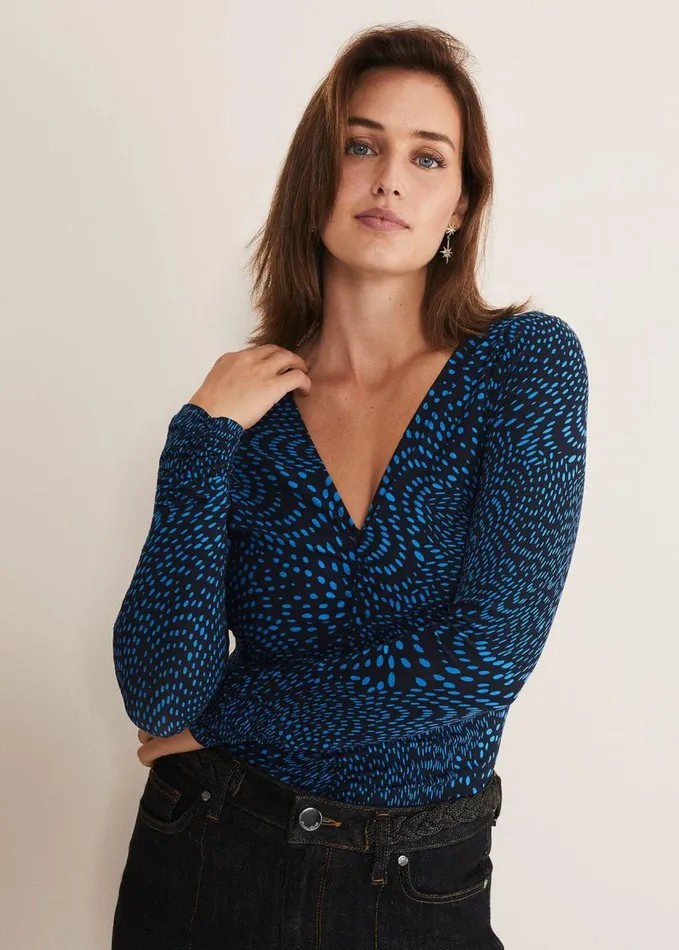 Phase Eight Pinna Ruched Top Cobaltnavy Women Tops and TShirts