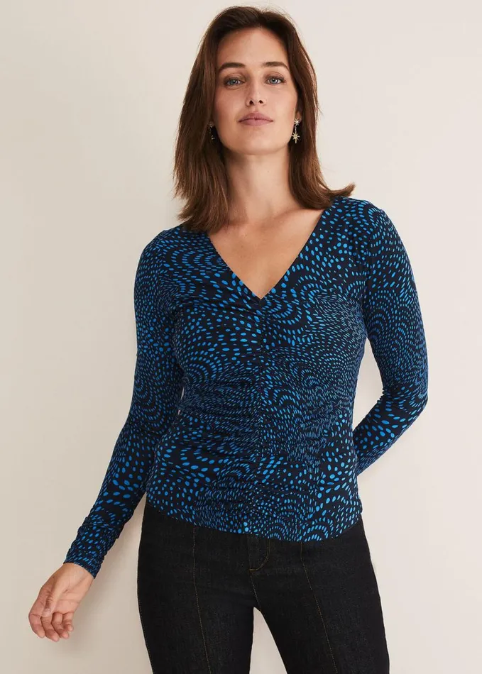 Phase Eight Pinna Ruched Top Cobaltnavy Women Tops and TShirts