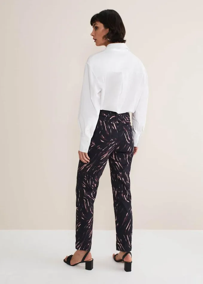 Phase Eight Ramona Zebra Print Straight Leg Jeans Blackmulti Women Trousers