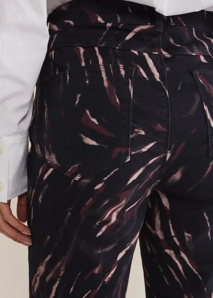 Phase Eight Ramona Zebra Print Straight Leg Jeans Blackmulti Women Trousers