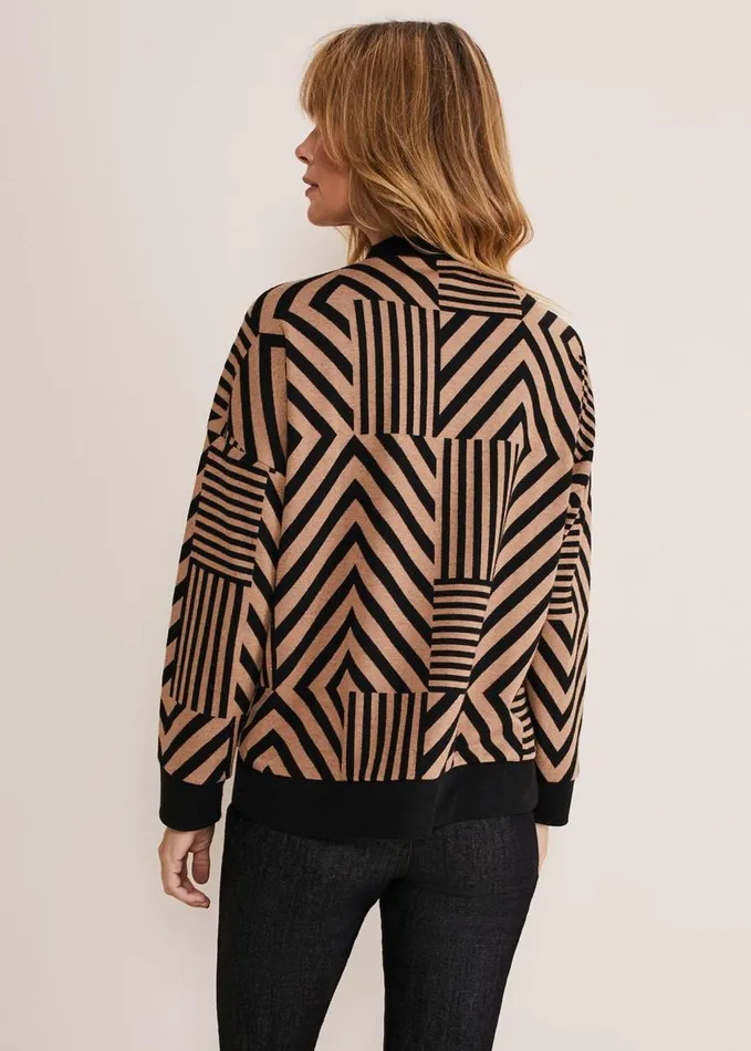 Phase Eight Renatta Patched Geo Jacquard Top Camelblack Women Tops and TShirts