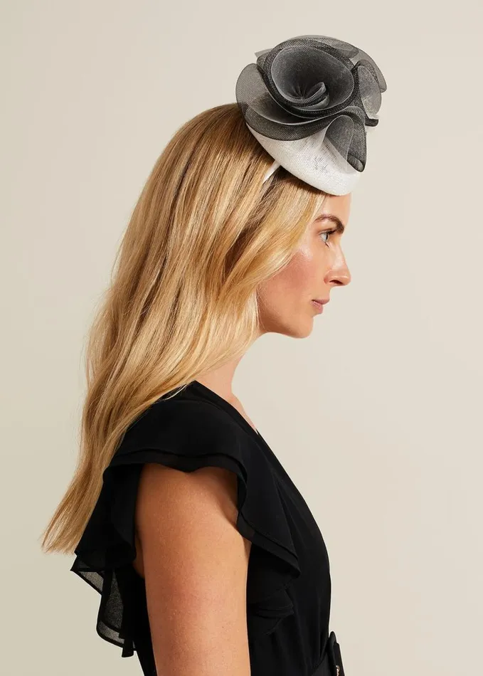 Phase Eight Ruffle Pillbox Fascinator Blackivory Women Fascinators and Hats