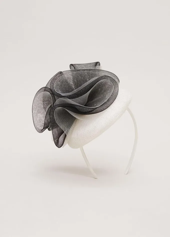 Phase Eight Ruffle Pillbox Fascinator Blackivory Women Fascinators and Hats