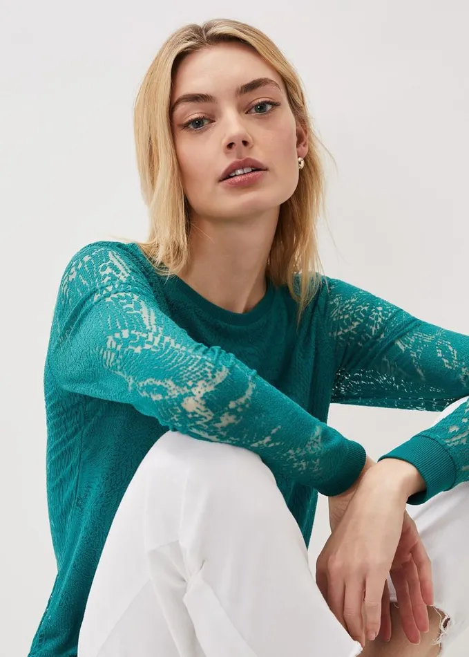 Phase Eight Sakuro Burnout Top Teal Women Tops and TShirts