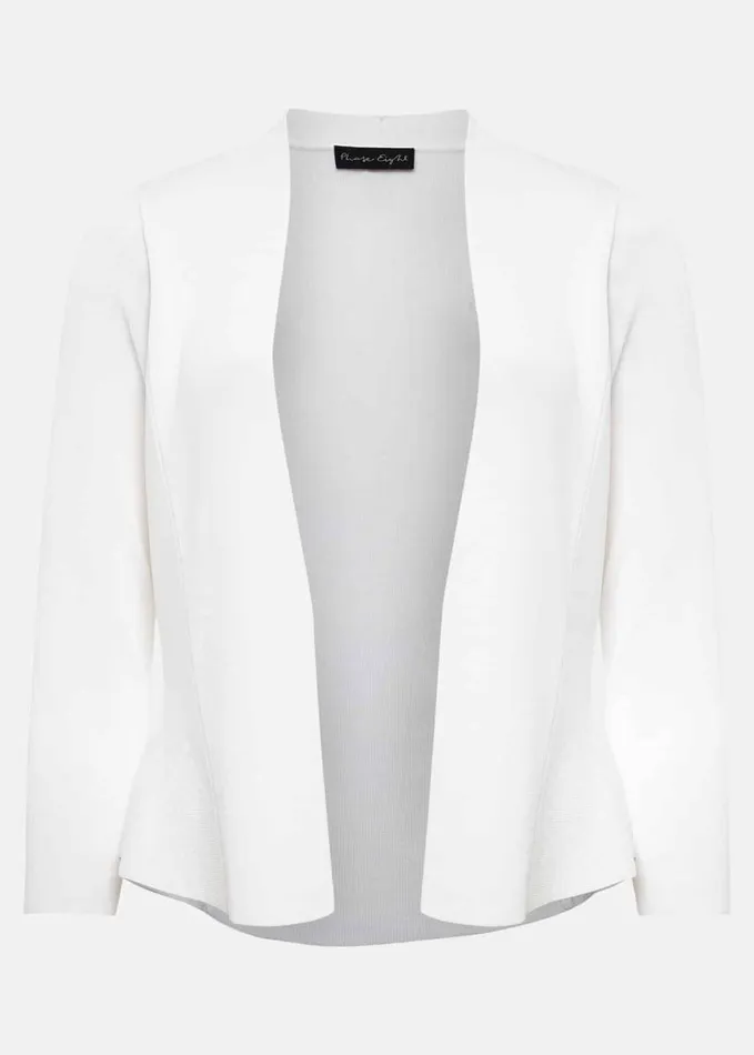 Phase Eight Salma Flare Hem Knitted Jacket Ivory Women Knitwear