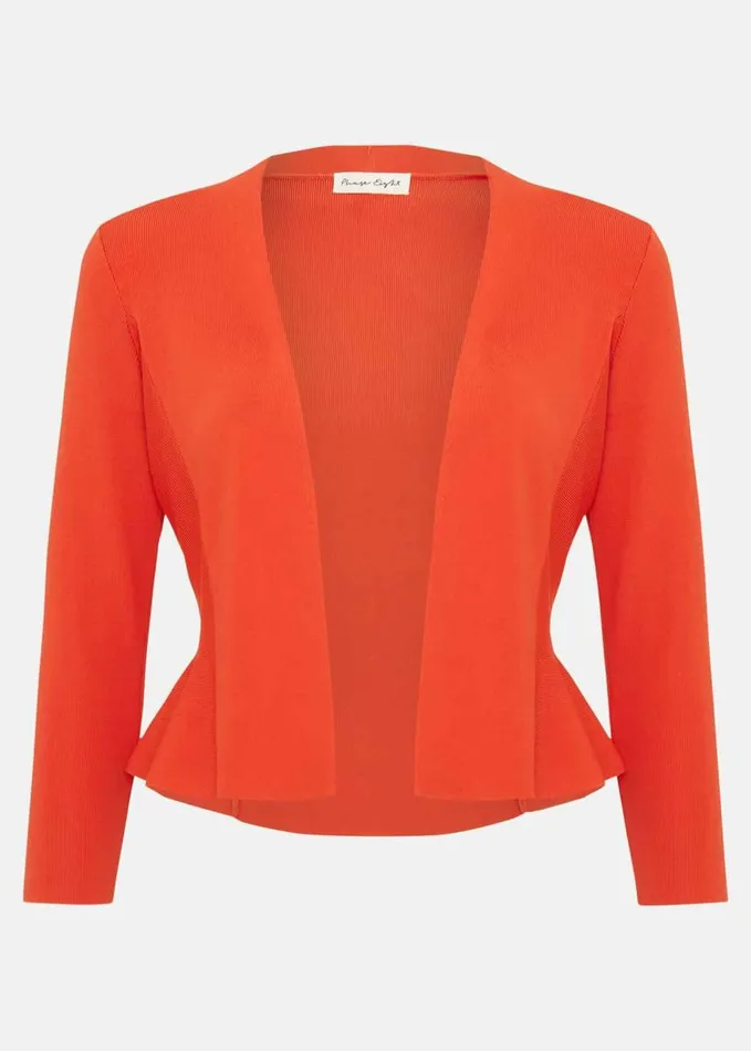 Phase Eight Salma Flare Hem Knitted Jacket Orange Women Knitwear