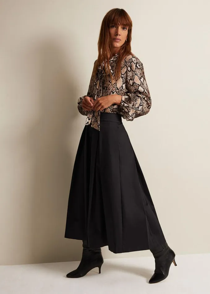 Phase Eight Semira Snake Tie Blouse Neutral Women Shirts and Blouses