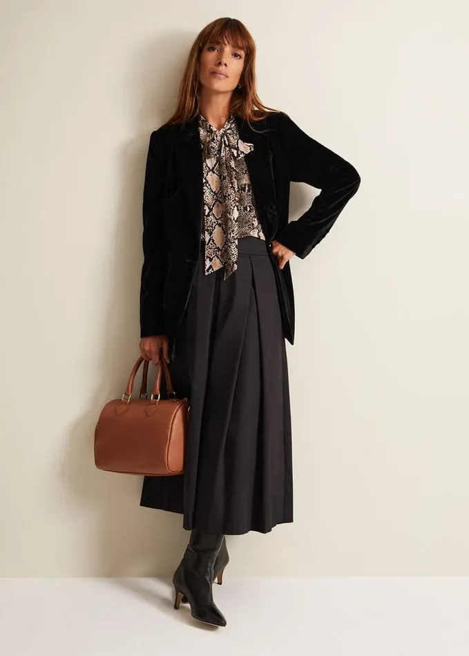 Phase Eight Semira Snake Tie Blouse Neutral Women Shirts and Blouses