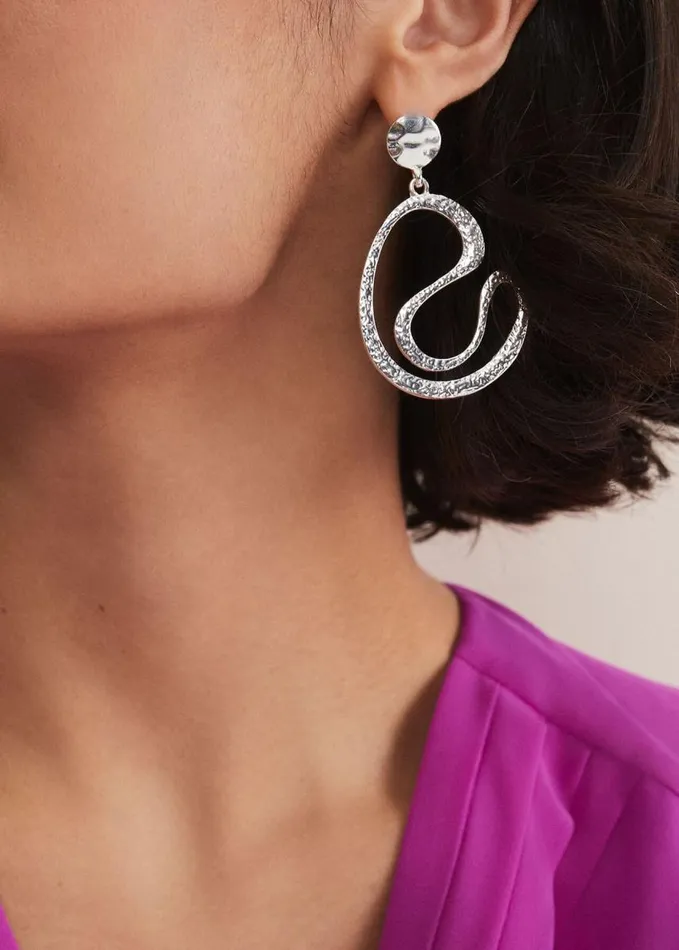 Phase Eight Silver Drop Earrings Silver Women Jewellery